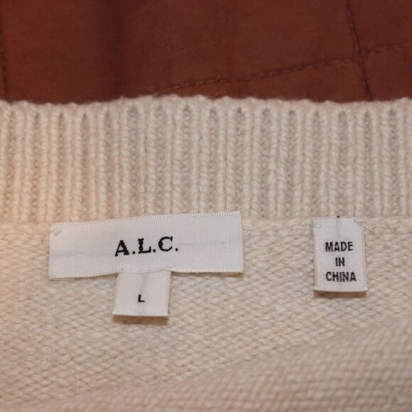 NWT A.L.C Cream Squared Neck Stretch Crop Top Women Size large - Picture 6 of 12